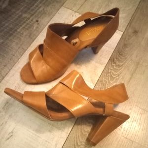 New brown high heels shoes